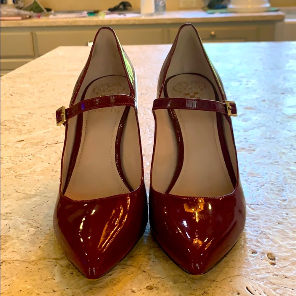 Vince Camuto Dark Red Patent Leather Heels